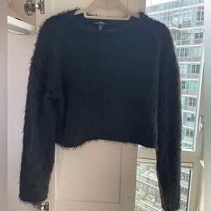AQUA fuzzy black sweater